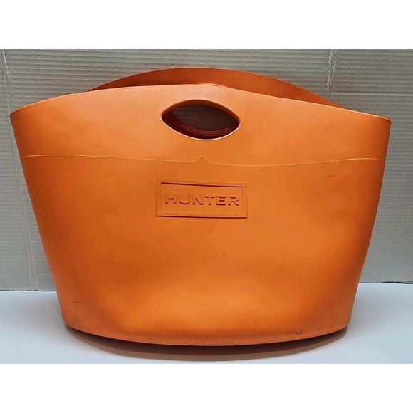 Hunter Handbags - Hunter  Large Orange Rubber Tote Shopper Waterproof Beach Bag 19x8x15